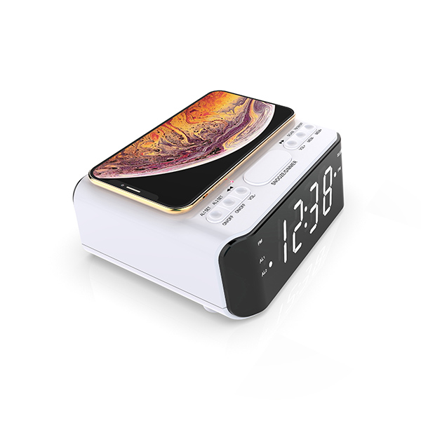 Unique wireless charging alarm clock